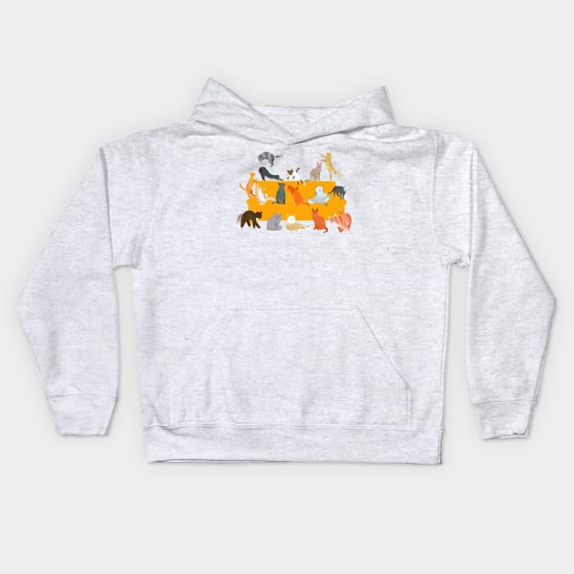 Cute Cats on the Couch Kids Hoodie by DrawingEggen